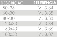 Canaleta Aparente - Tabela Luva de Acabamento